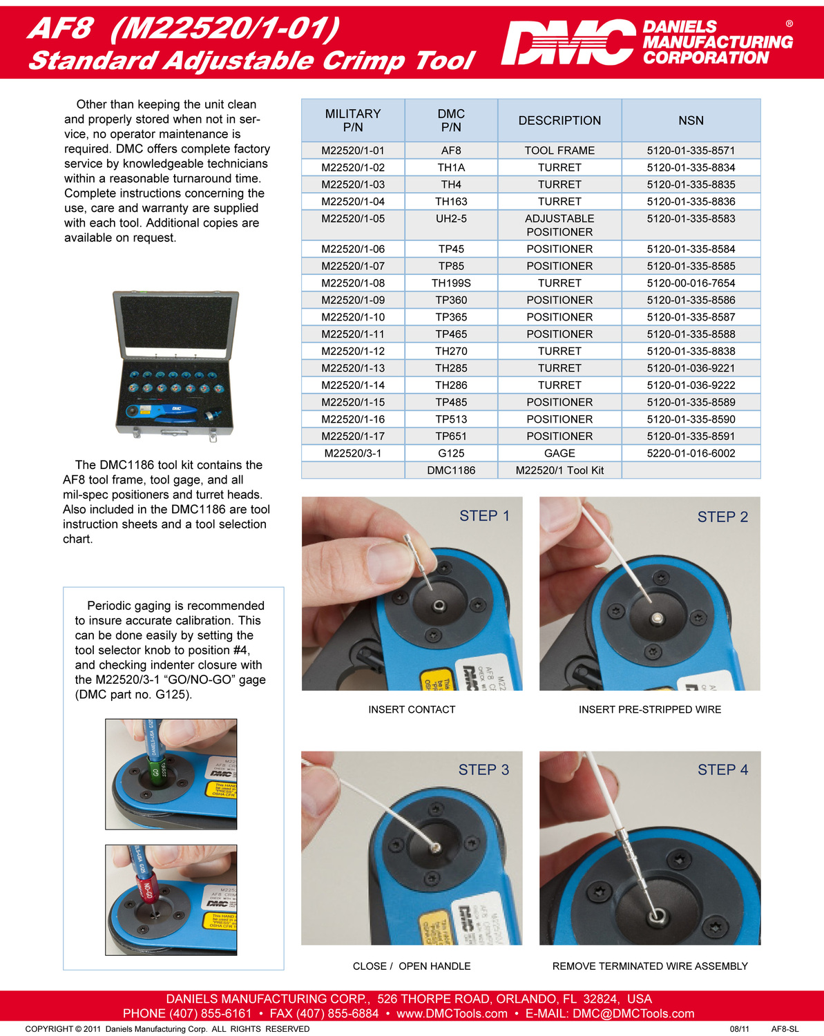 DMC压接钳压线钳M22520/101 AF8 北京天上戈科技有限公司